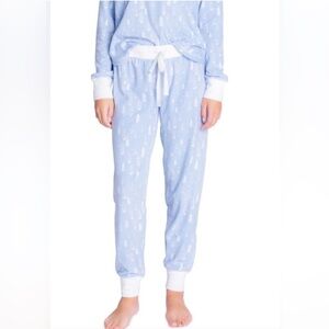 Insomniax Women's Pull-On Jersey Jogger Lounge Pajama Pants Sky Blue Size Small